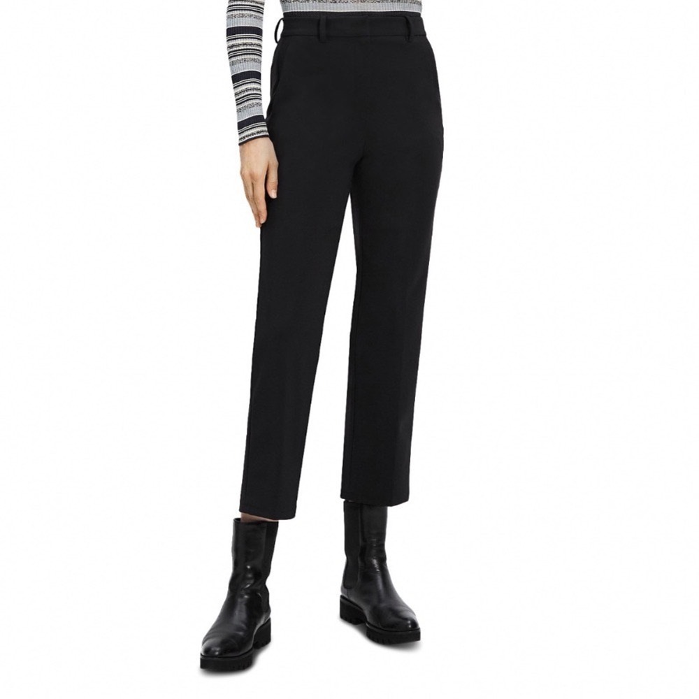 Theory Black High Rise Precision Ponte Straight Leg Pants M1027210 Size 12 NEW